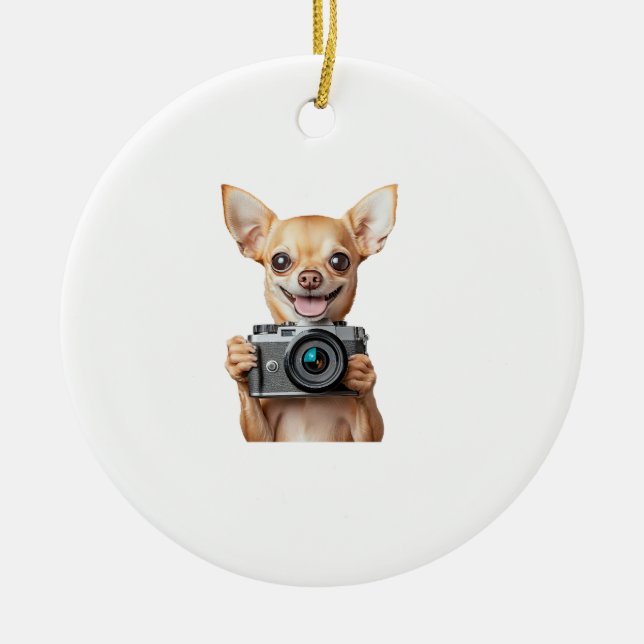 Chihuahua Ceramic Tree Decoration (Front)
