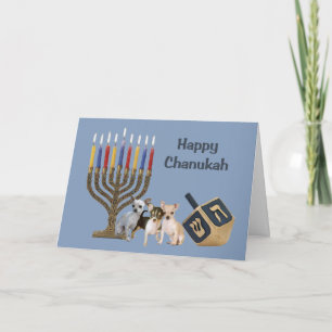Chihuahua Chanukah Card Menorah Dreidel3