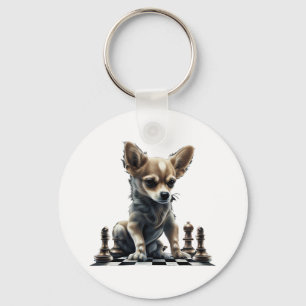 Chihuahua Chess Chess Player Board Queen Key Ring