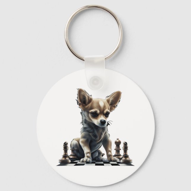 Chihuahua  Chess  Chess Player  Board  Queen   Key Ring (Front)