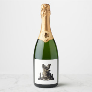 Chihuahua  Chess  Chess Player  Board  Queen  Sparkling Wine Label