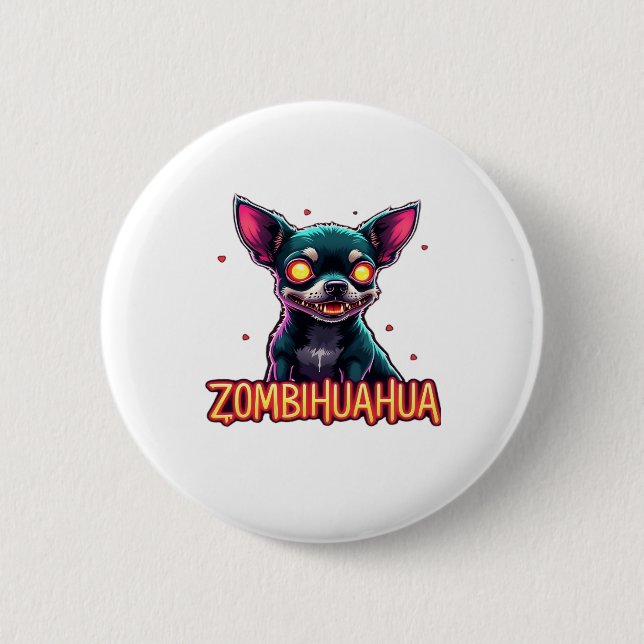 Chihuahua Chi Chichi Chiwawa Zombie Dog Halloween  6 Cm Round Badge (Front)