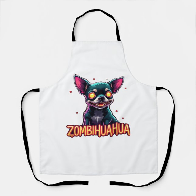 Chihuahua Chi Chichi Chiwawa Zombie Dog Halloween  Apron (Front)