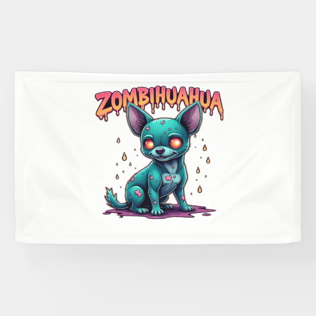 Chihuahua Chi Chichi Chiwawa Zombie Dog Halloween  Banner (Horizontal)
