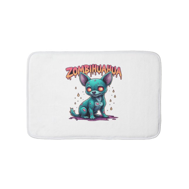 Chihuahua Chi Chichi Chiwawa Zombie Dog Halloween  Bath Mat (Front)