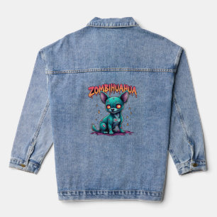 Chihuahua Chi Chichi Chiwawa Zombie Dog Halloween  Denim Jacket