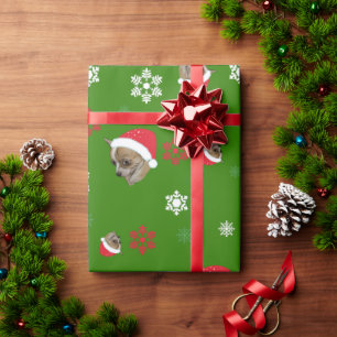 Chihuahua Chi Santa Hat Wrapping Paper