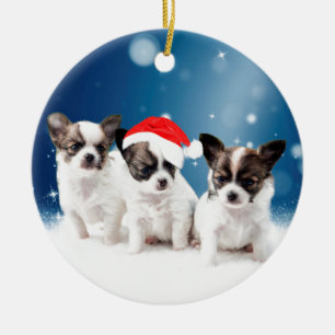 Chihuahua Christmas Ceramic Tree Decoration