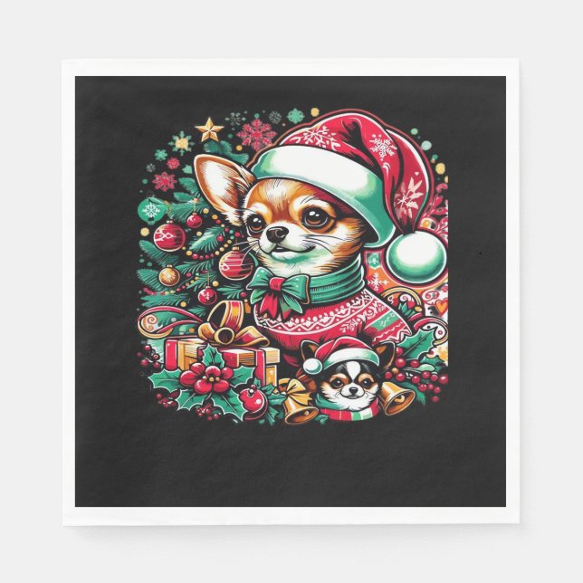 Chihuahua Christmas Cheer! Classic T-Shirt Napkin (Front)