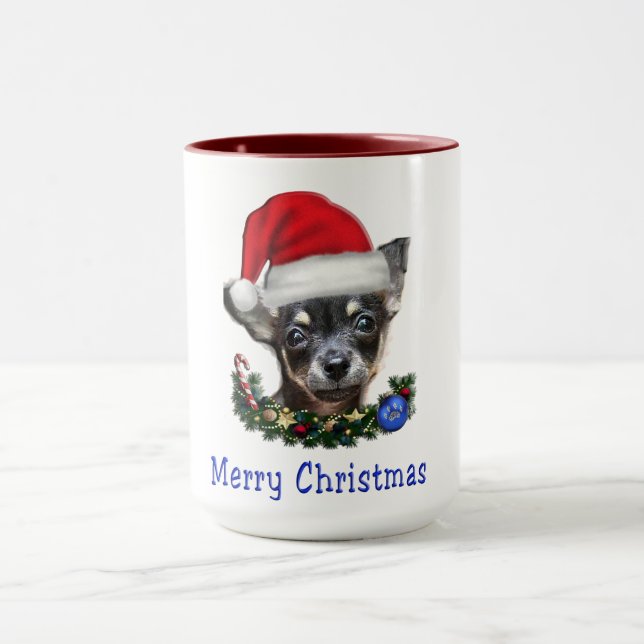 Chihuahua christmas coffee mug (Center)