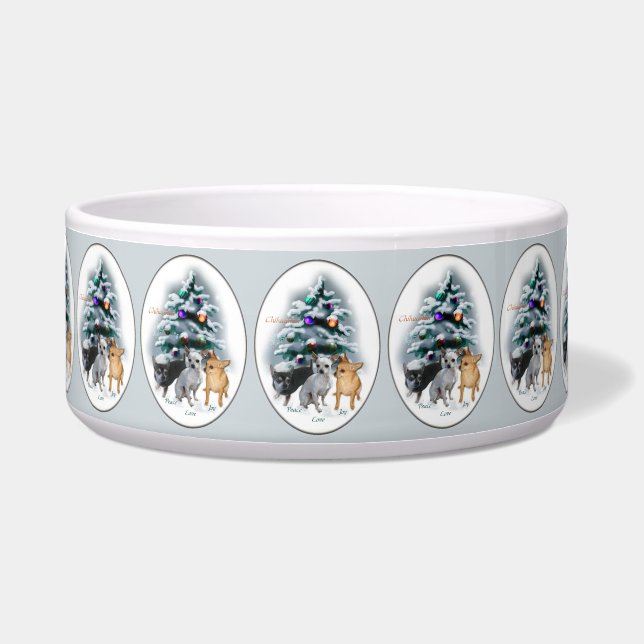 Chihuahua Christmas Dog Bowl (Front)