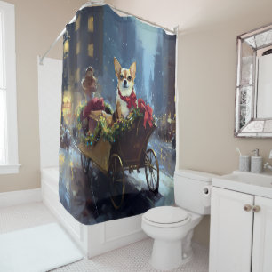 chihuahua Christmas Festive Season Shower Curtain