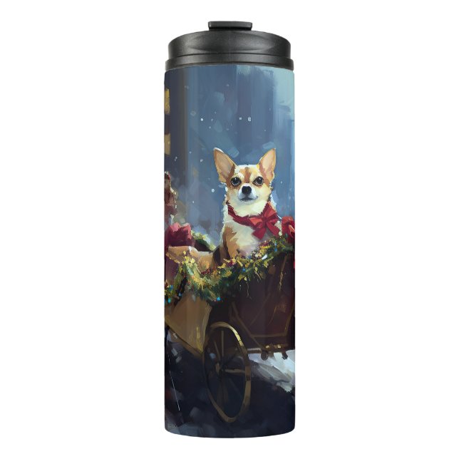 chihuahua Christmas Festive Season Thermal Tumbler (Front)