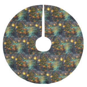 Chihuahua Christmas Festive Voyage Brushed Polyester Tree Skirt
