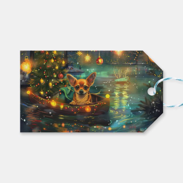 Chihuahua Christmas Festive Voyage Gift Tags (Front (Horizontal))