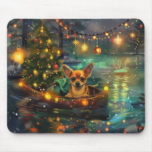Chihuahua Christmas Festive Voyage Mouse Mat (Front)