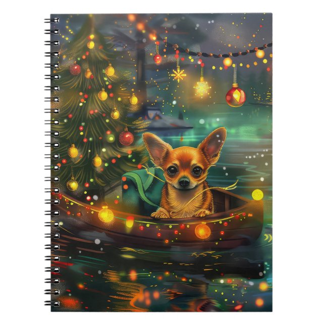 Chihuahua Christmas Festive Voyage Notebook (Front)