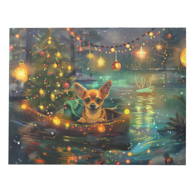 Chihuahua Christmas Festive Voyage Notepad (Front)
