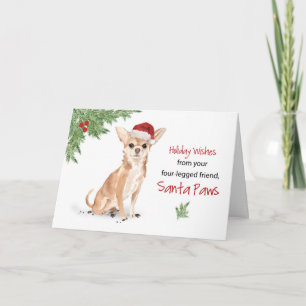 Chihuahua Christmas From Dog in Funny Santa Hat Card