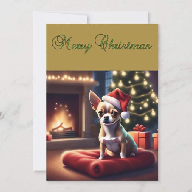 Chihuahua Christmas Greeting Card (Front)