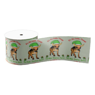 Chihuahua Christmas Grosgrain Ribbon