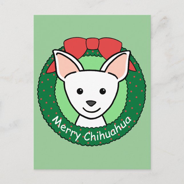 Chihuahua Christmas Holiday Postcard (Front)