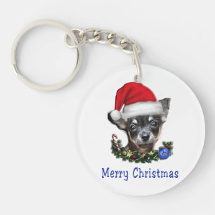Chihuahua christmas key ring