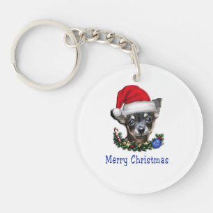 Chihuahua christmas  key ring