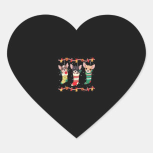 Chihuahua Christmas Lights Funny Xmas Dog Lover Es Heart Sticker