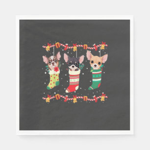 Chihuahua Christmas Lights Funny Xmas Dog Lover Es Napkin