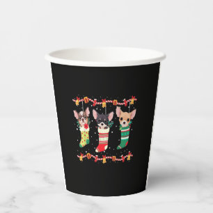 Chihuahua Christmas Lights Funny Xmas Dog Lover Es Paper Cups
