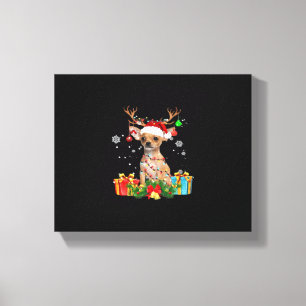 Chihuahua Christmas Lights Santa Oversized T-Shirt Canvas Print