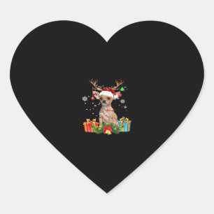Chihuahua Christmas Lights Santa Oversized T-Shirt Heart Sticker