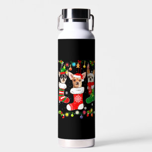 Chihuahua Christmas Lights Water Bottle