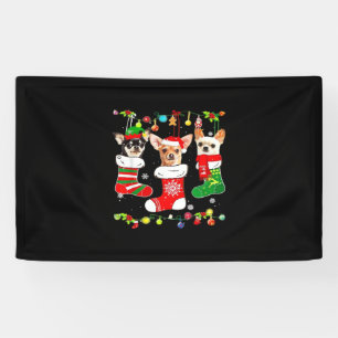 Chihuahua Christmas Lights Xmas Dog Classic T-Shir Banner