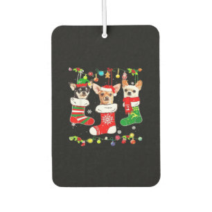 Chihuahua Christmas Lights Xmas Dog Classic T-Shir Car Air Freshener