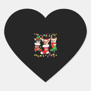 Chihuahua Christmas Lights Xmas Dog Classic T-Shir Heart Sticker