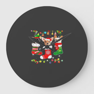 Chihuahua Christmas Lights Xmas Dog Classic T-Shir Large Clock