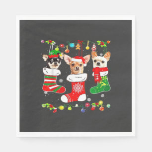 Chihuahua Christmas Lights Xmas Dog Classic T-Shir Napkin