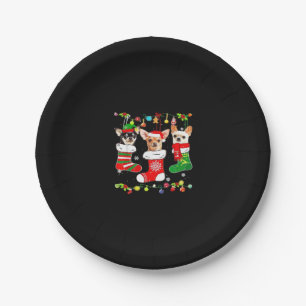 Chihuahua Christmas Lights Xmas Dog Classic T-Shir Paper Plate
