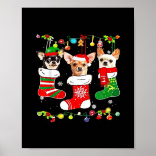 Chihuahua Christmas Lights Xmas Dog Classic T-Shir Poster