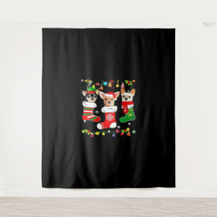 Chihuahua Christmas Lights Xmas Dog Classic T-Shir Tapestry