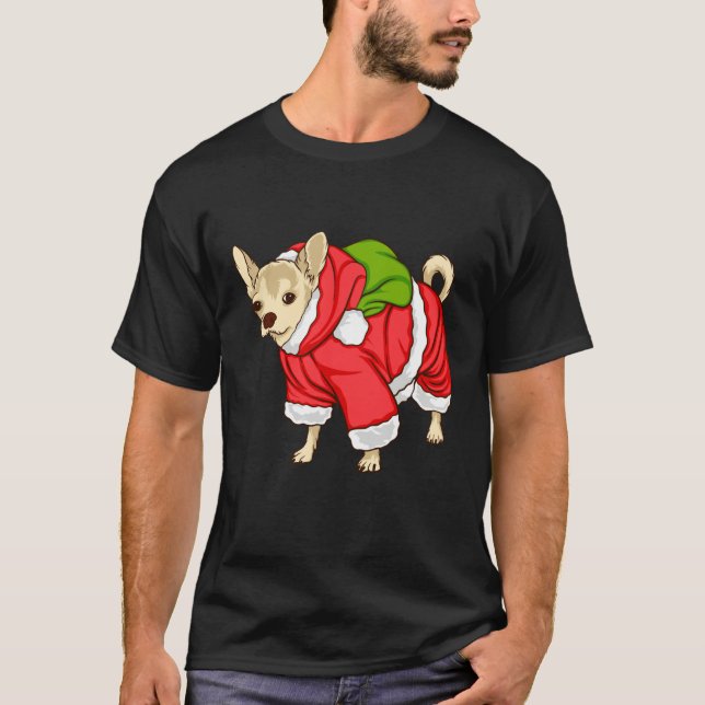 Chihuahua Christmas Lights  Xmas Dog T-Shirt (Front)