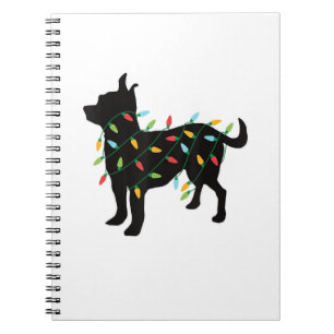 Chihuahua Christmas Lights Xmas Gift for Dog Lover Notebook