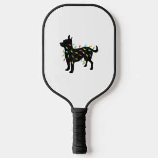 Chihuahua Christmas Lights Xmas Gift for Dog Lover Pickleball Paddle