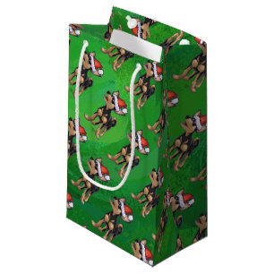 Chihuahua Christmas On Green Small Gift Bag
