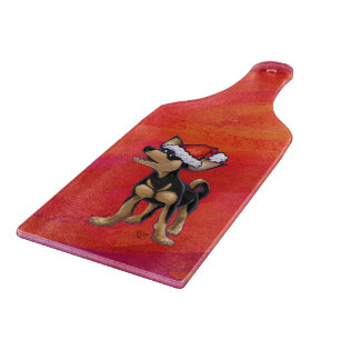 Chihuahua Christmas On Red Cutting Board