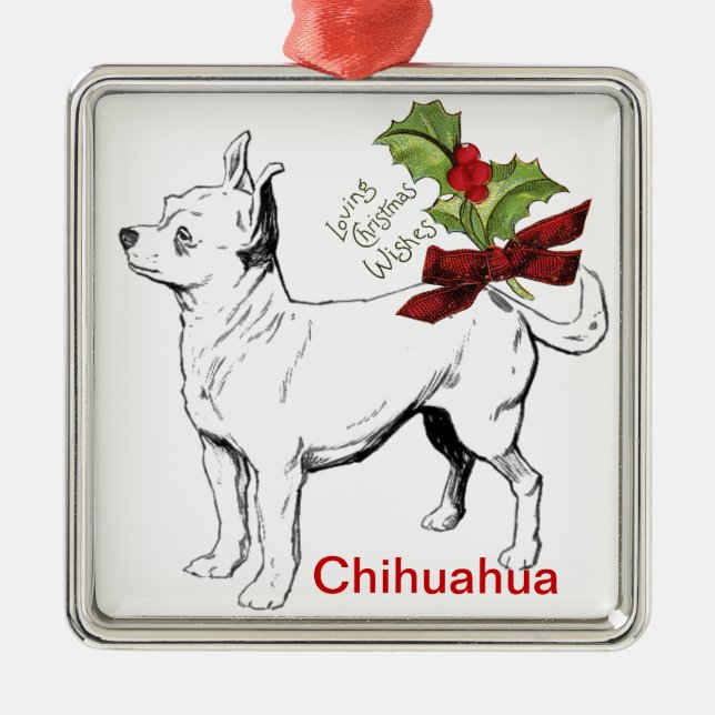 Chihuahua Christmas Ornament (Front)