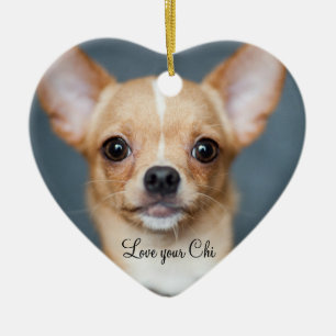Chihuahua Christmas Ornament Heart Add Photo