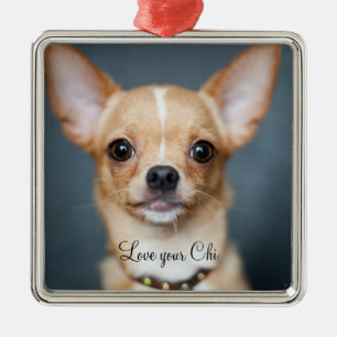 Chihuahua Christmas Ornament Metal Add Photo